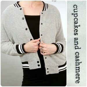 cupcakes & cashmere Varsity Sweater Jacket. Pockets.